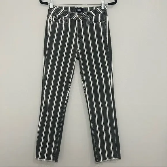 Paige Hoxton Straight Ankle Jeans Vintage Black Stripe Size 26 - Picture 6 of 13